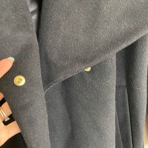 Cole Haan Wool Blend Belted Wrap Coat Black Size 12 NWT - Picture 7 of 11